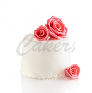 ROSES PINK čokoládová ozdoba Růže – bílá čokoláda Růžová Ø40 mm, 3 ks 