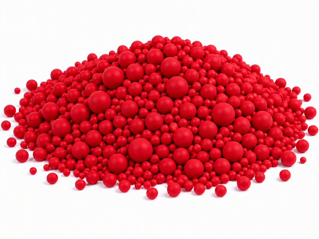 Jemné cukrové perličky,červené 3,4,5,7,10mm   100g