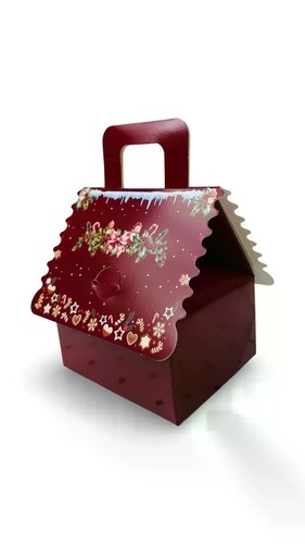 Vánoční krabice na cukroví domeček 12x10x13,5cm