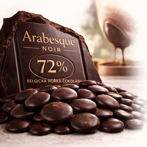 Arabesque Noir Belgická hořká čokoláda 72 %, 250 g