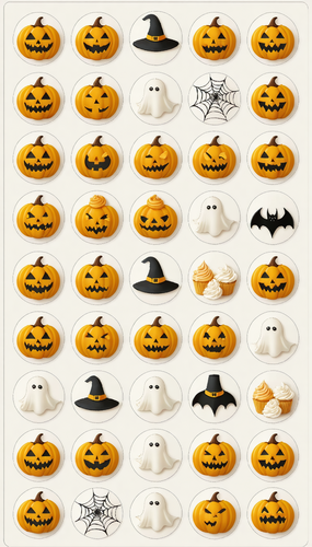 SUGAR STAMP  - Pusinky -  předtištěné předlohy - Halloween