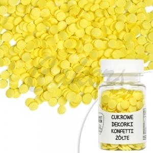 Cukrové dekorační konfety žluté, 30g