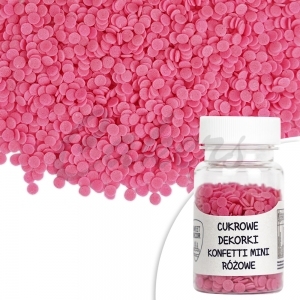 Cukrové dekorační konfety růžové, 30g