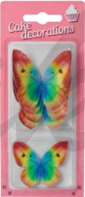 Dekorace z jedlého papíru Motýlci duhoví (8 ks)