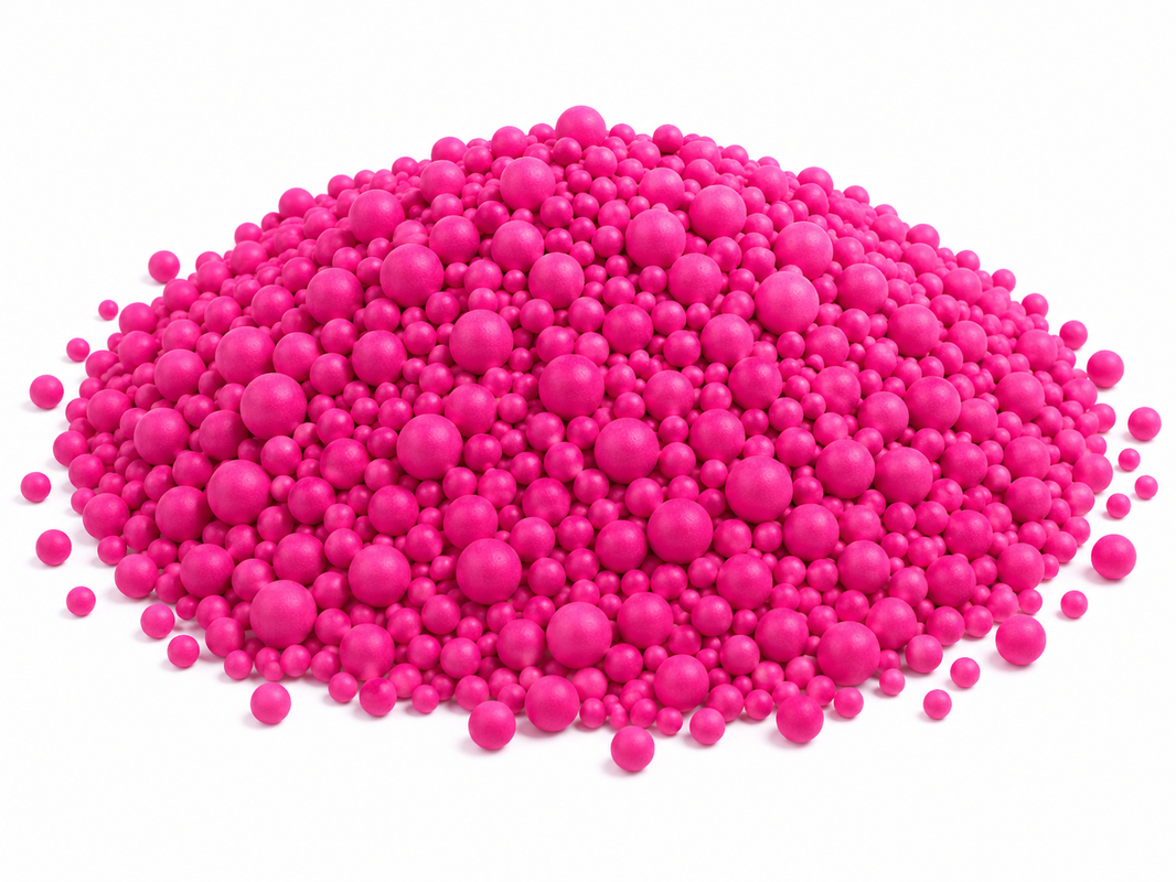 Jemné cukrové perličky, malina 3,4,5,7,10mm  50g 