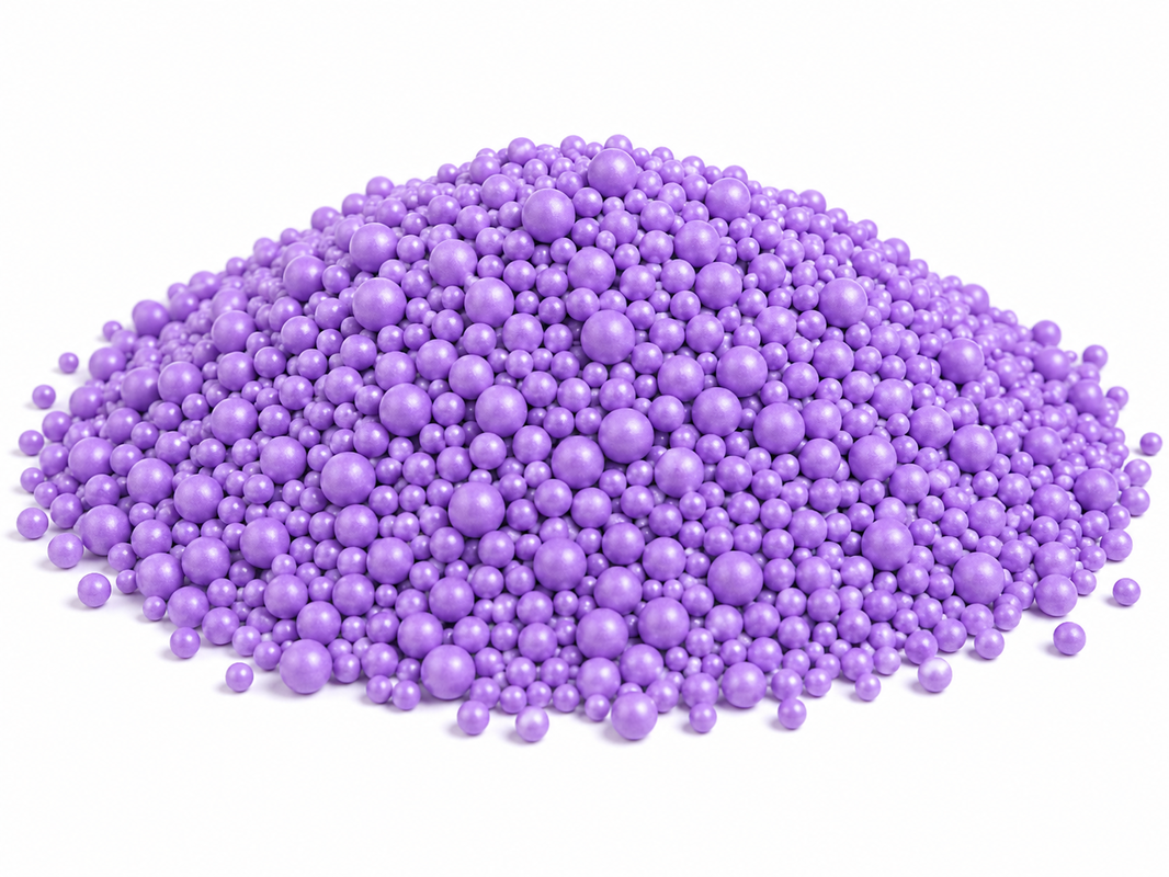 Jemné cukrové perličky,fialové 3,4,5,7,10mm   100g