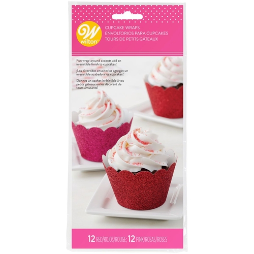 Wilton třpytivé papírové obaly na muffiny, červené 24ks